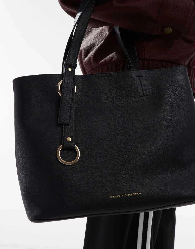 French Connection French Connection grain tote shopper bag in black 4