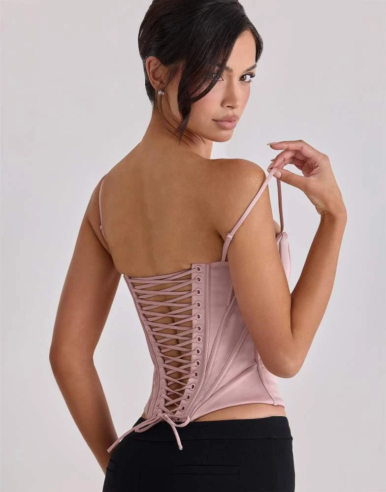 House of CB House of CB Cadie blush pink satin corset top in blush pink 2