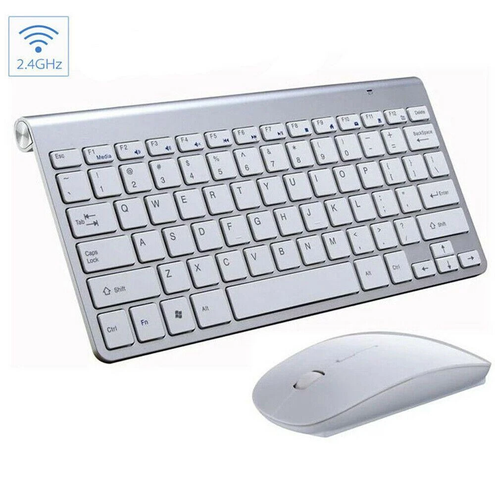 MOTIONOR Mini Wireless Keyboard And Mouse Set Waterproof 2.4G For Mac Apple PC Computer