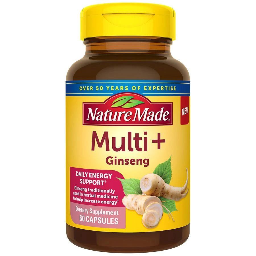 Nature Made Multi + Ginseng Energy Capsules Multivitamin for Women & Men 60 1