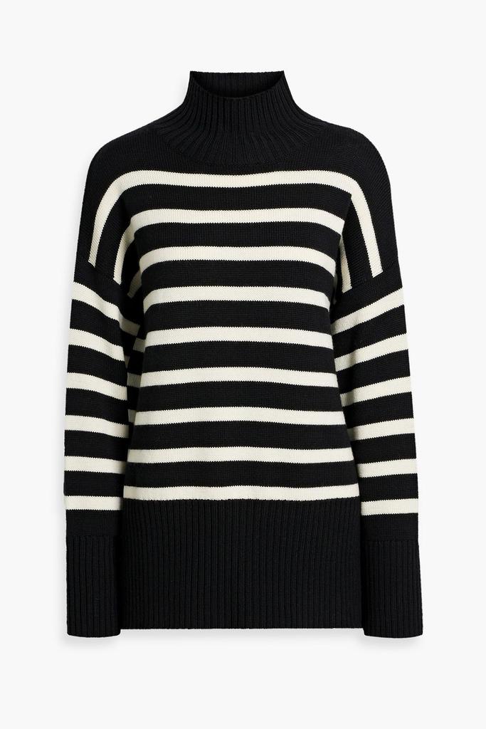IRIS & INK Sophie striped merino wool turtleneck sweater