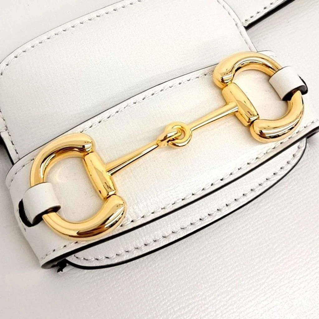 Gucci Gucci White Leather 1955 Horsebit Shoulder Bag 5