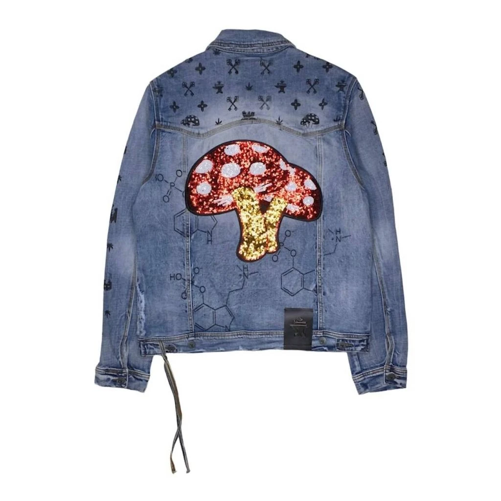 Cast Iron Men's Mushroom Angel Vs Devil Denim Jacket In Indigo 2