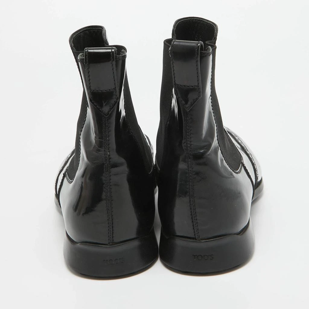 Tod's Tod's Black Patent Leather Brogue Chelsea Boots Size 40 5
