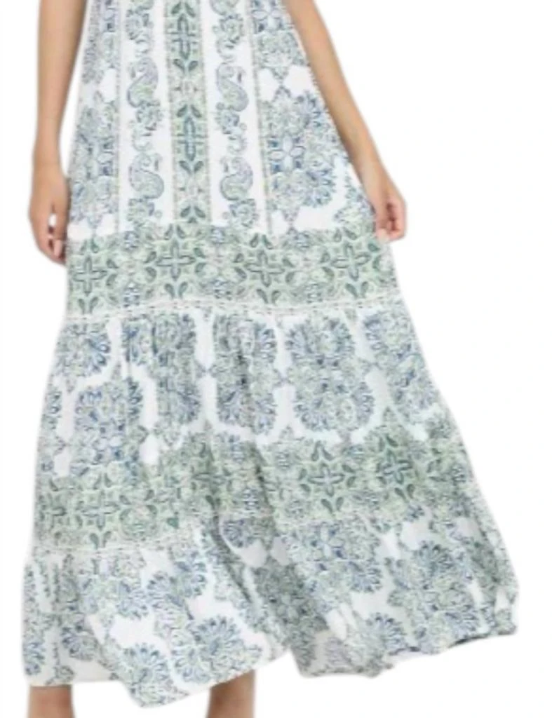 Angie Angie - Indigo Paisley Halter-neck Tiered Maxi Dress 3