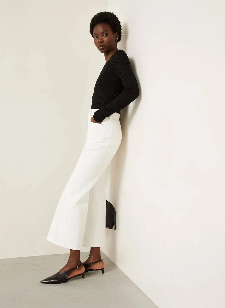 Jil Sander High Rise Flared Jeans In Porcelain 3
