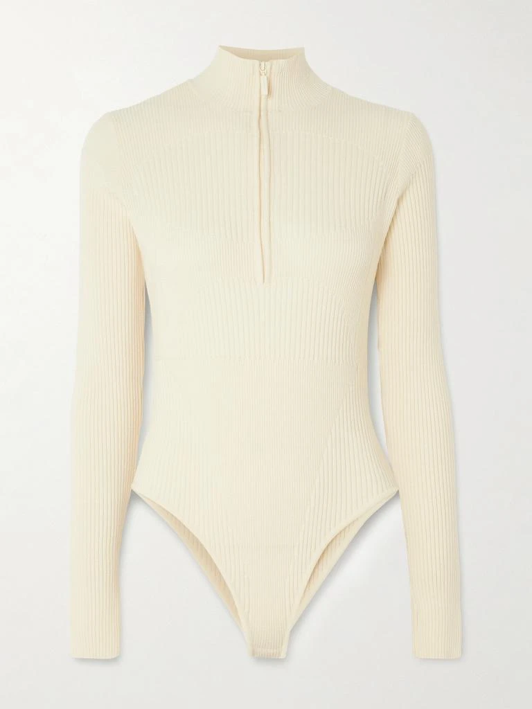 Cordova Butte Ribbed Merino-wool Turtleneck Bodysuit