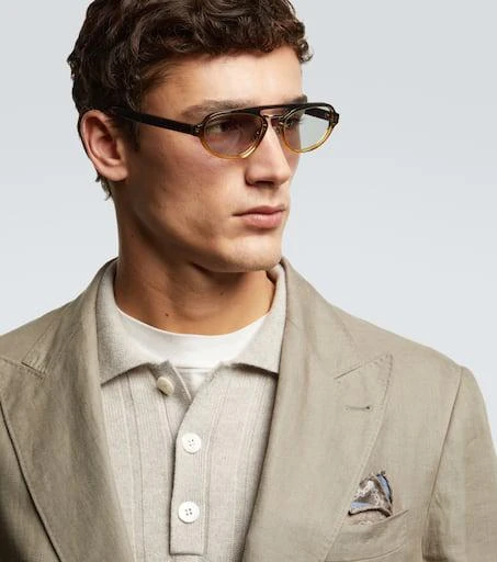 Brunello Cucinelli Intarsia Rays aviator sunglasses 2