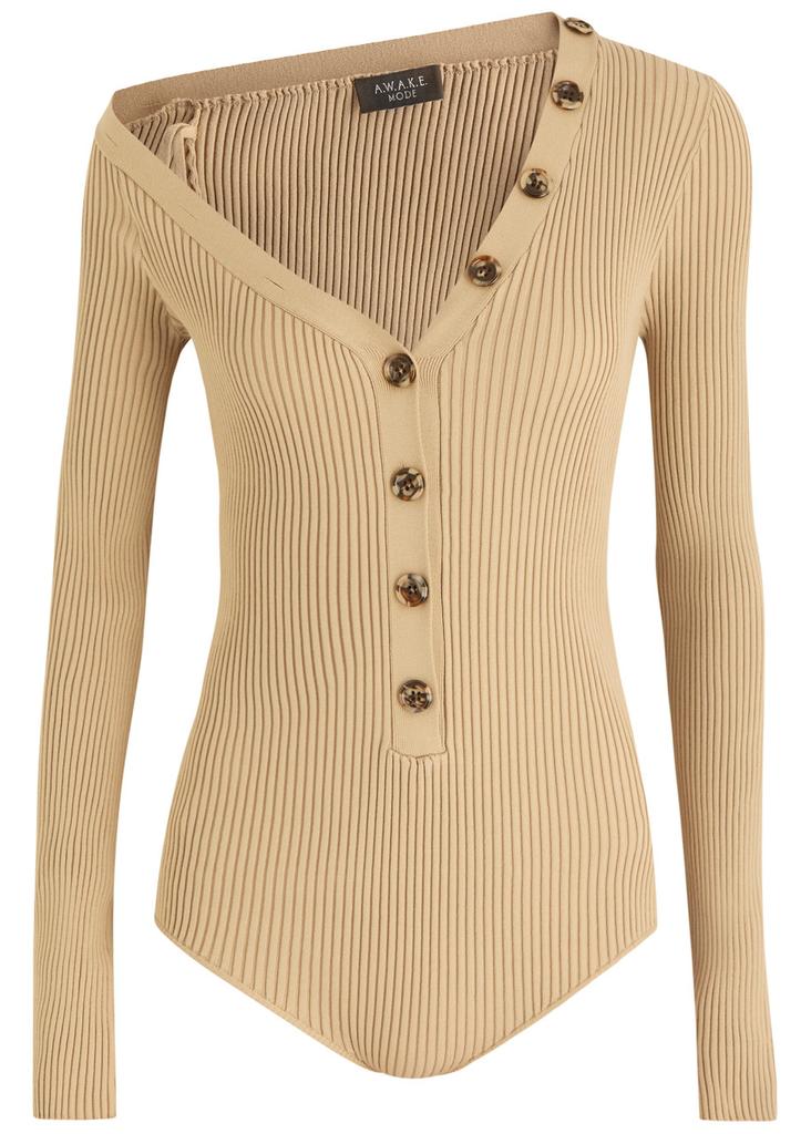 A.W.A.K.E MODE Ribbed knitted bodysuit