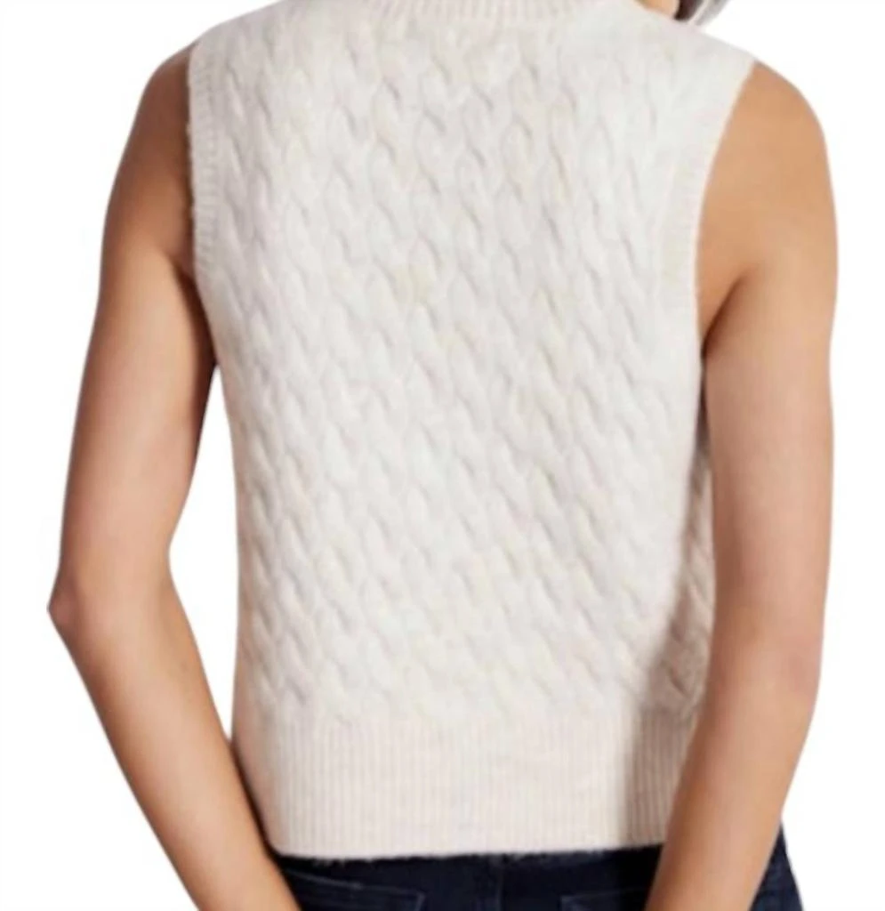 Bishop + Young Estella Cable Knit Vest In Ivory 3