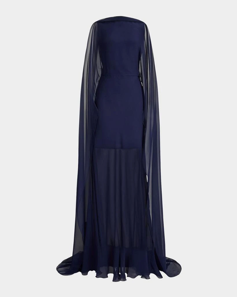 Ralph Lauren Dylon Washed Chiffon Scarf Evening Dress 1