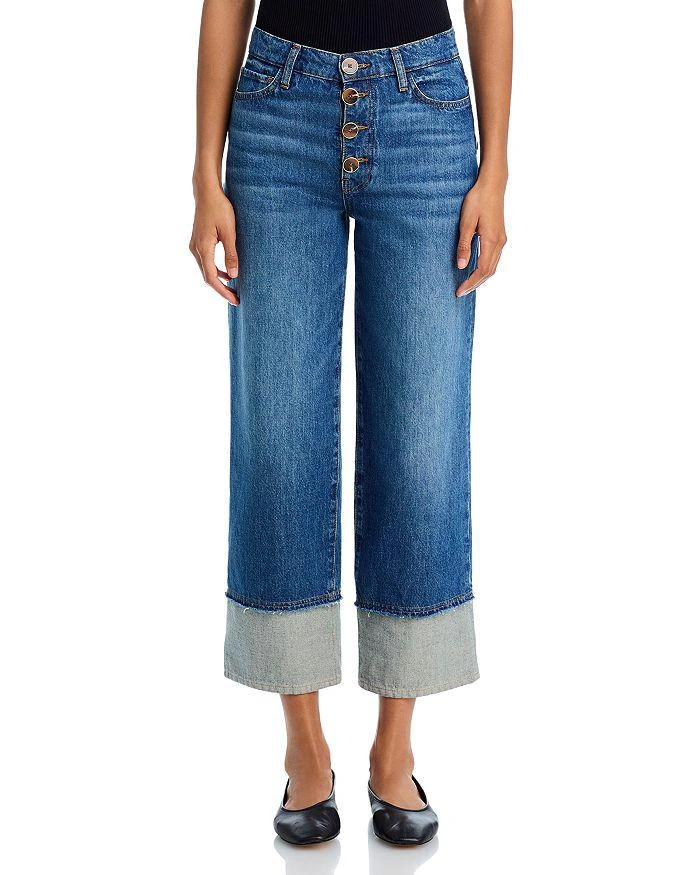 Derek Lam Simona High Rise Cuff Straight Jeans in Soho 7