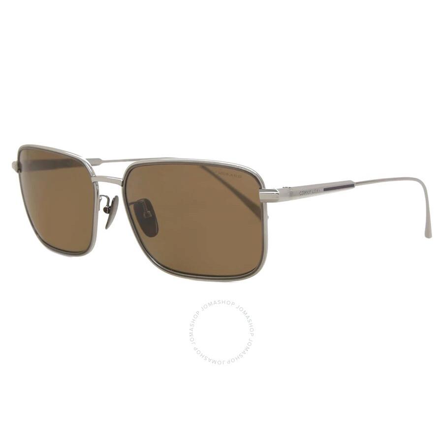 Chopard Polarized Brown Rectangular Unisex Sunglasses SCHF84M E56P 59