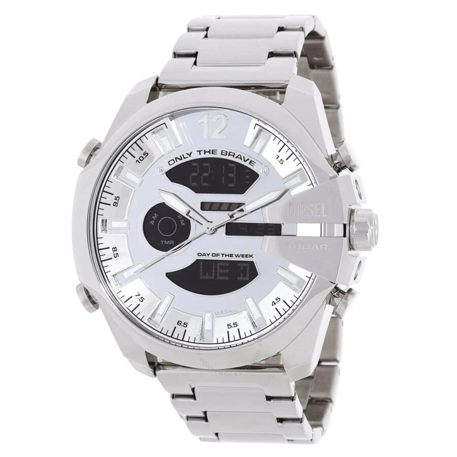 Diesel Diesel Mega Chief Quartz Analog-Digital Silver Dial Men's Watch DZ4648 1