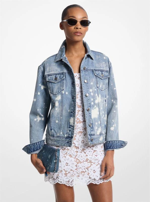 Michael Kors Hand-Splattered Denim Trucker Jacket 1