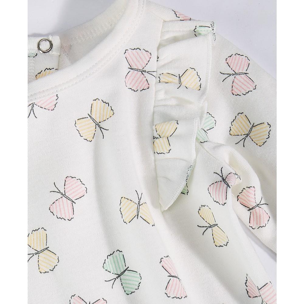 First Impressions Baby Girls Butterfly Footed Coverall and Headband, 2 Piece Set, Created for Macy's
