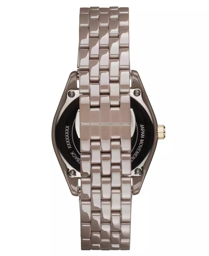 MVMT Women's Rise Boyfriend Taupe Ceramic Bracelet Watch
