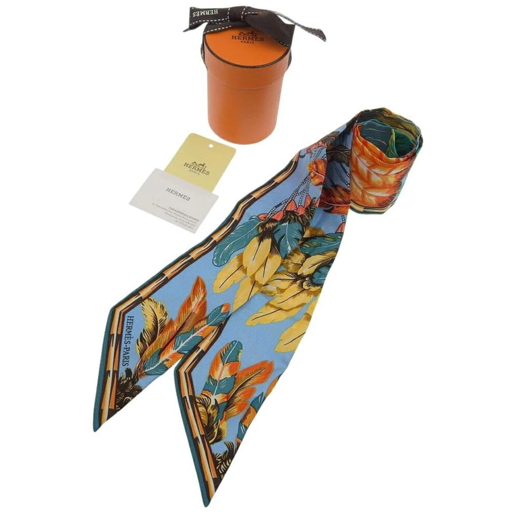 Hermes Twilly blue Silk Scarf (Pre-Owned)