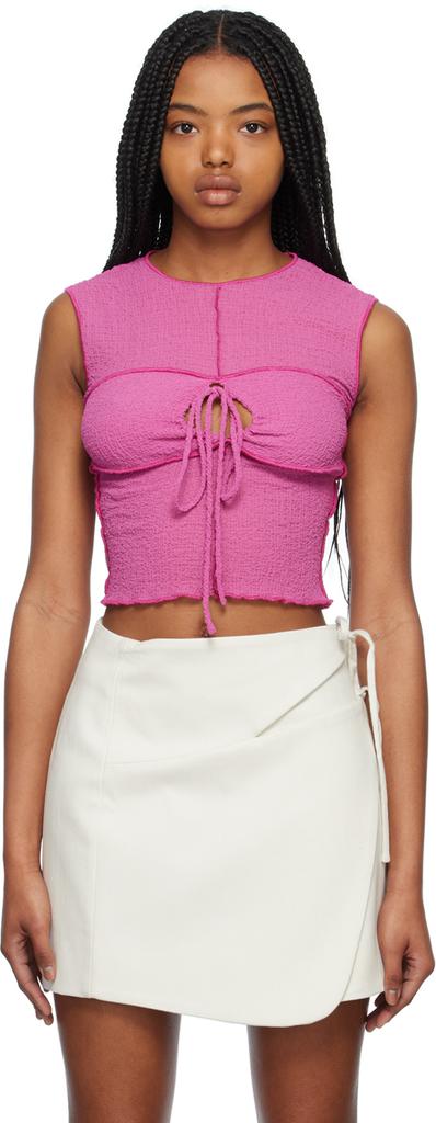 Yuzefi Pink Keyhole Tank Top