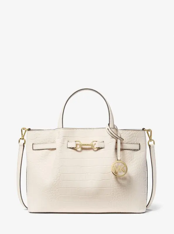 Michael Kors Carson Medium Crocodile Embossed Satchel