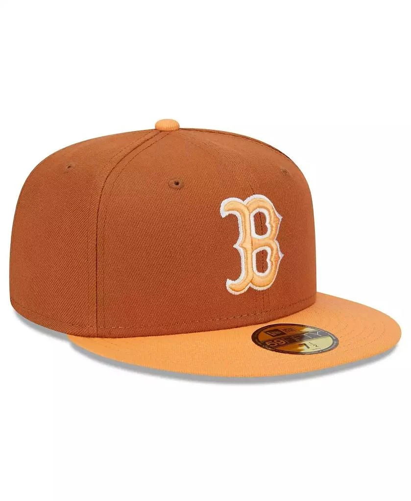 New Era Men's Brown/Orange Boston Red Sox Spring Color Basic Two-Tone 59FIFTY Fitted Hat 4