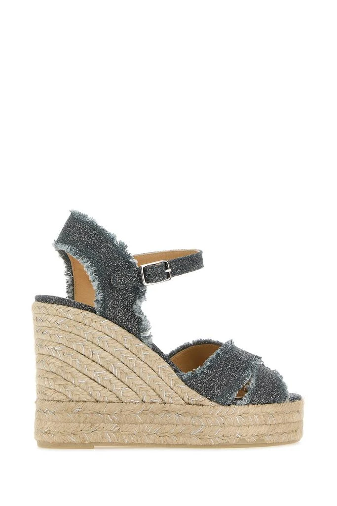 Castaner Dark grey canvas Bromelia wedges 2