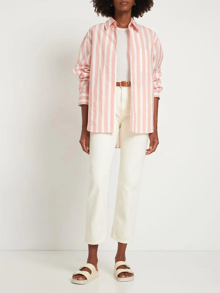 The Frankie Shop Lui Wide Striped Cotton Shirt 1