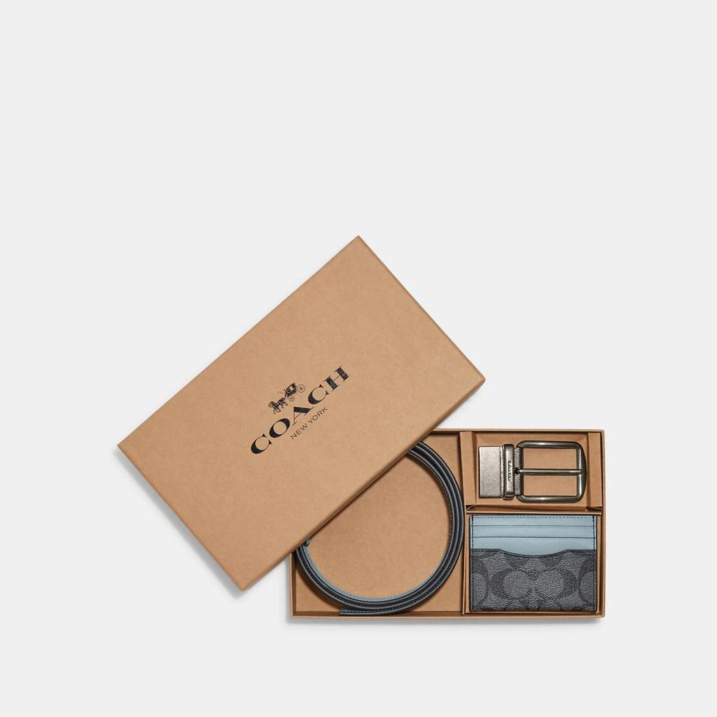Coach Coach Outlet Boxed Card Case And Belt Gift Set In Colorblock Signature Canvas 3