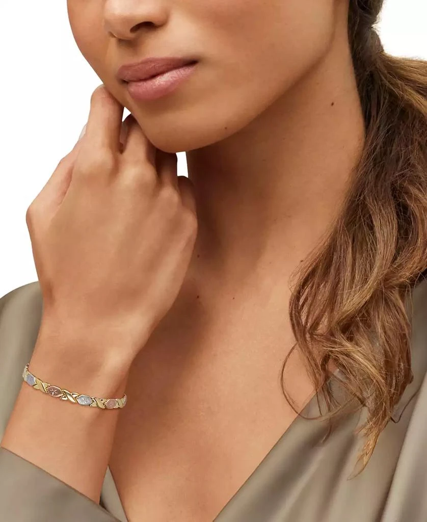 Macy
s Lobster Clasp Stampato Chain Bracelet in 14k Gold Plated Sterling Silver 3