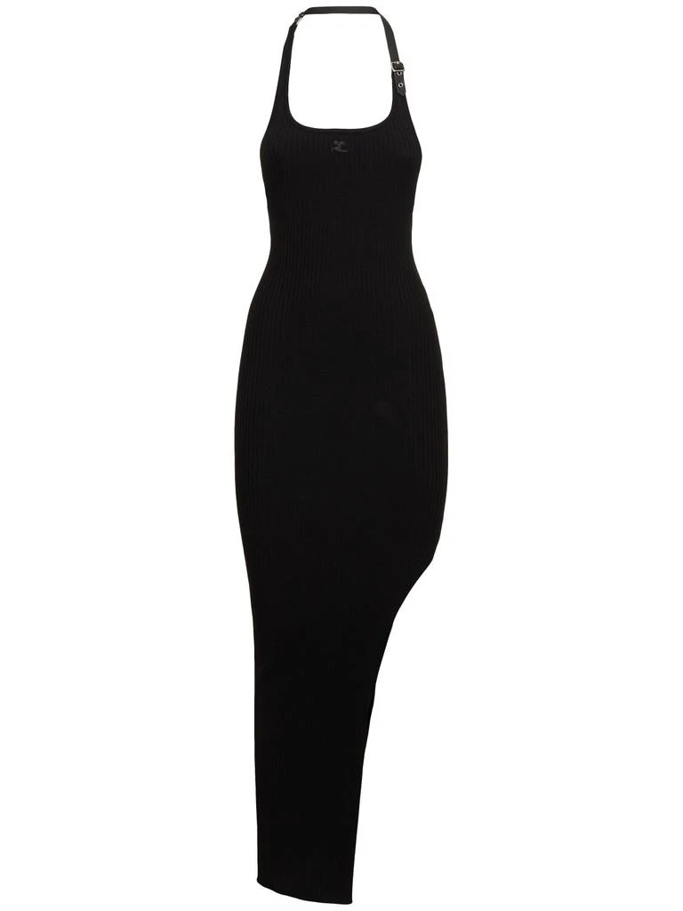 courreges Holistic Buckle Rib Knit Long Dress 1
