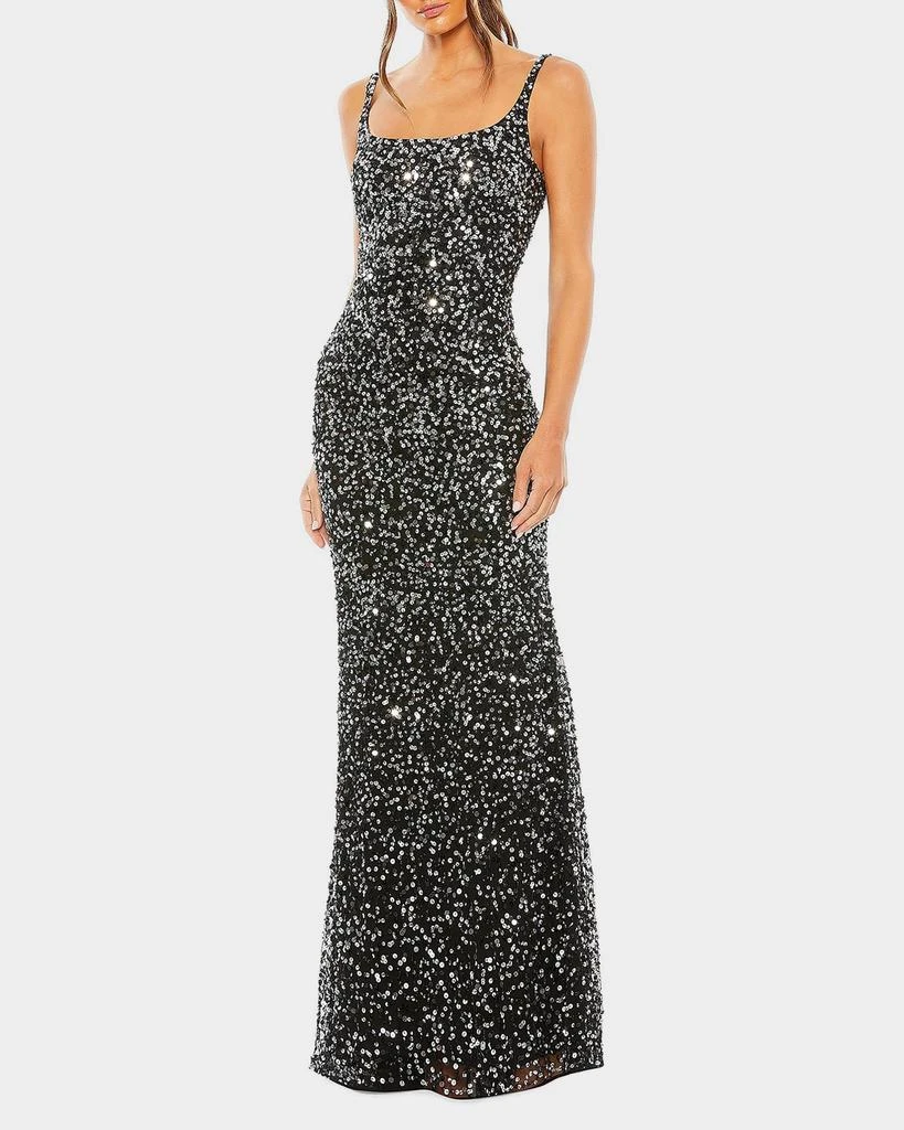 Mac Duggal Sleeveless Sequin Column Slip Gown