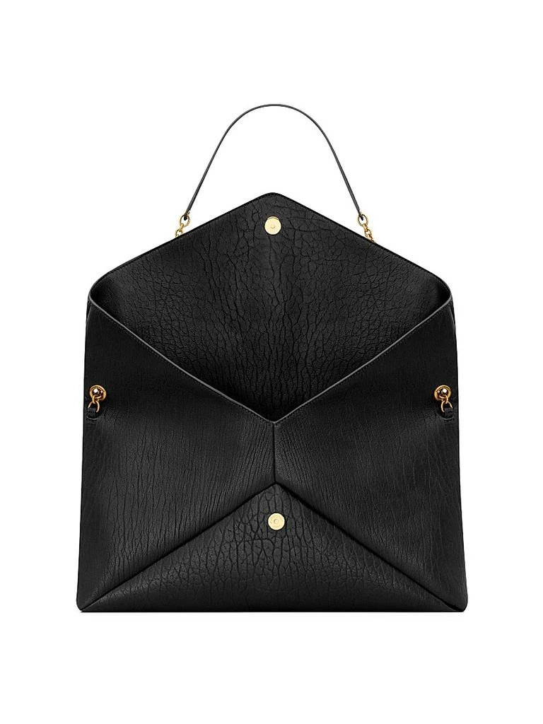 Yves Saint Laurent Cassandre XXL Envelope Pouch on Chain in Lambskin 4