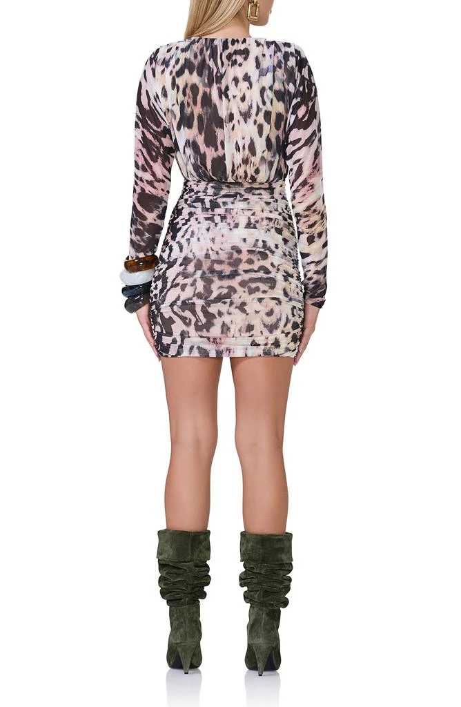 AFRM Jett Ruched Long Sleeve Mesh Minidress 3