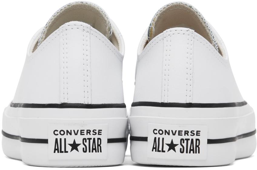 Converse White Chuck Taylor All Star Platform Leather Low Top Sneakers