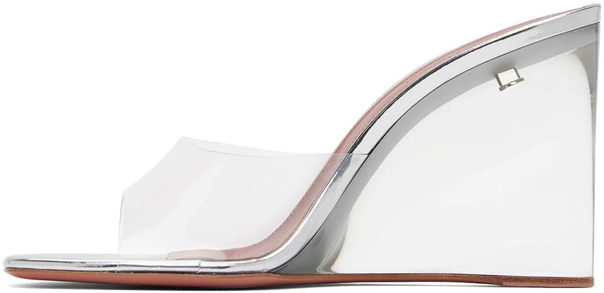 Amina Muaddi Transparent Lupita Glass Wedge Slippers 3
