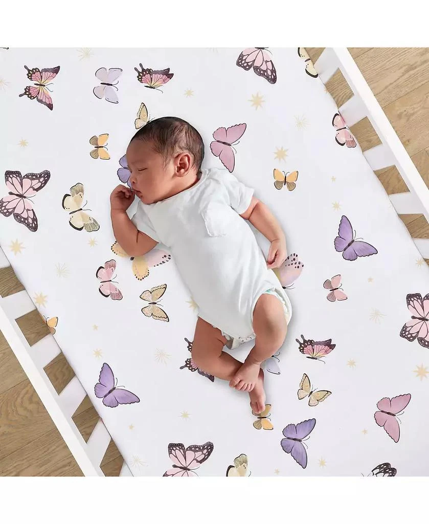 Lambs 
Ivy Butterfly Dreams Breathable 100% Cotton Fitted Baby Crib Sheet 5