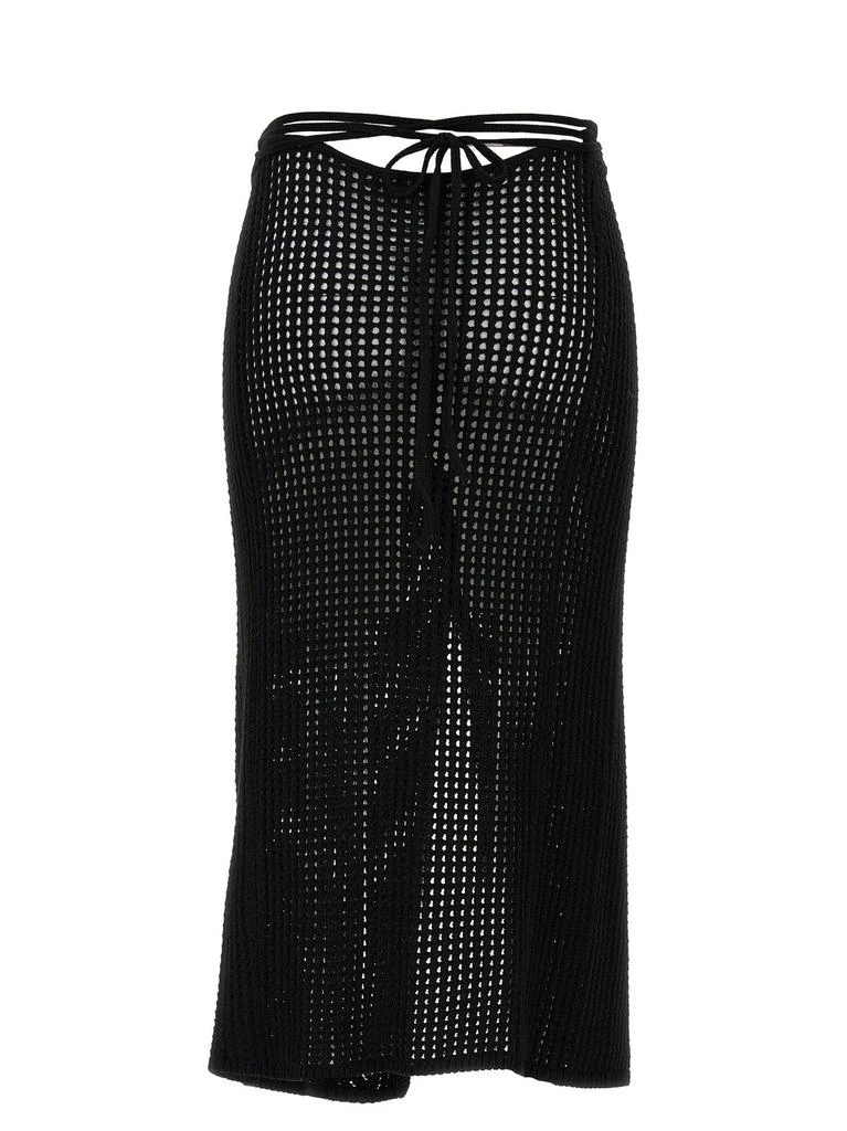 ANDREA ADAMO Andrea Adamo Slit-Open Crochet Knitted Midi Skirt 2