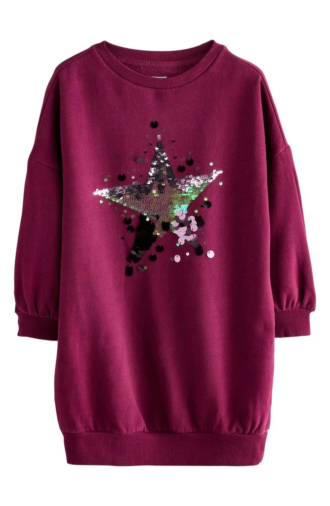 Next NEXT Kids' Sequin Star Sweatshirt Dress