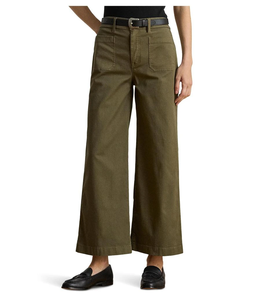 Ralph Lauren Stretch Chino Wide-Leg Cropped Pants
