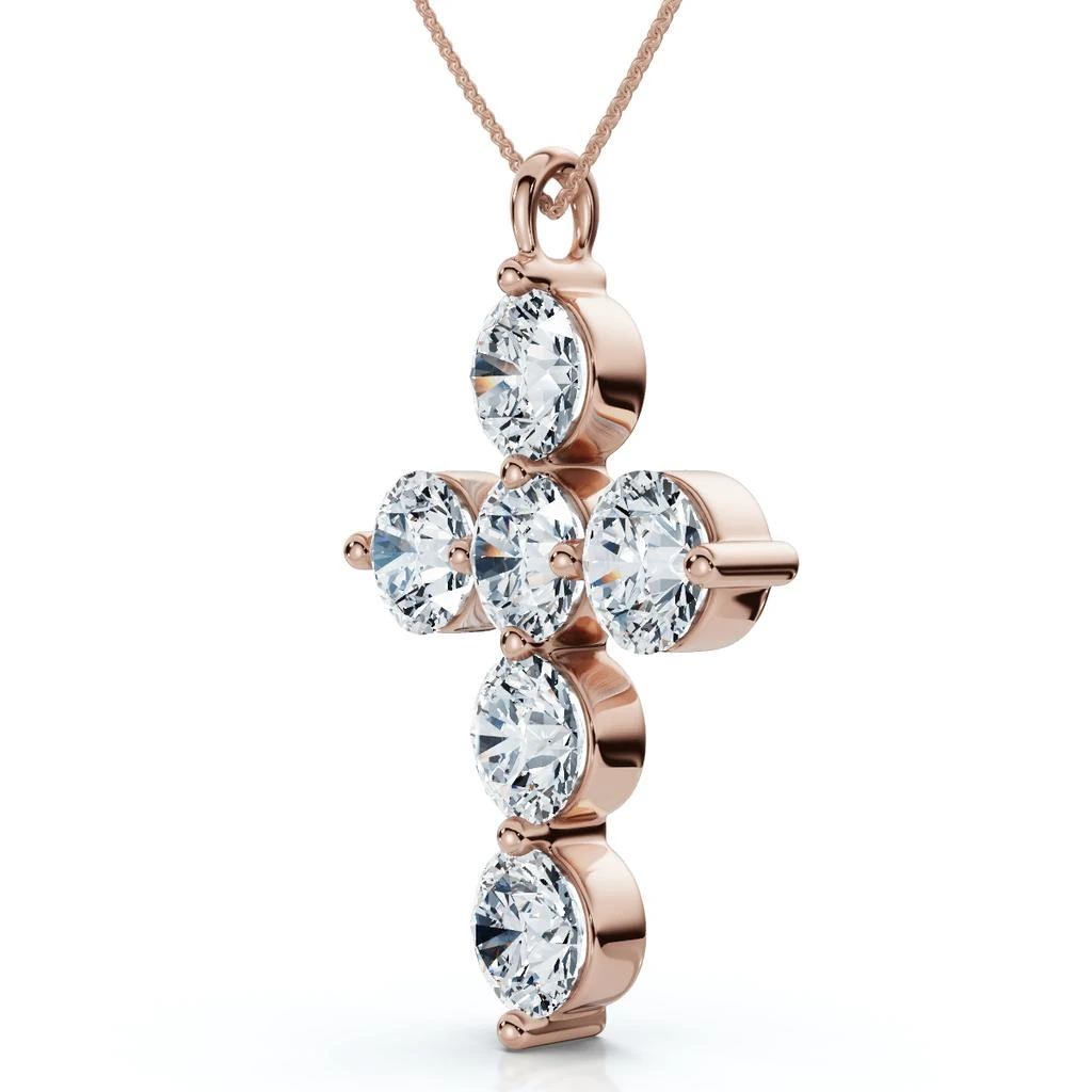 Pompeii3 6Ct Diamond Cross Pendant Lab Grown 18" Necklace