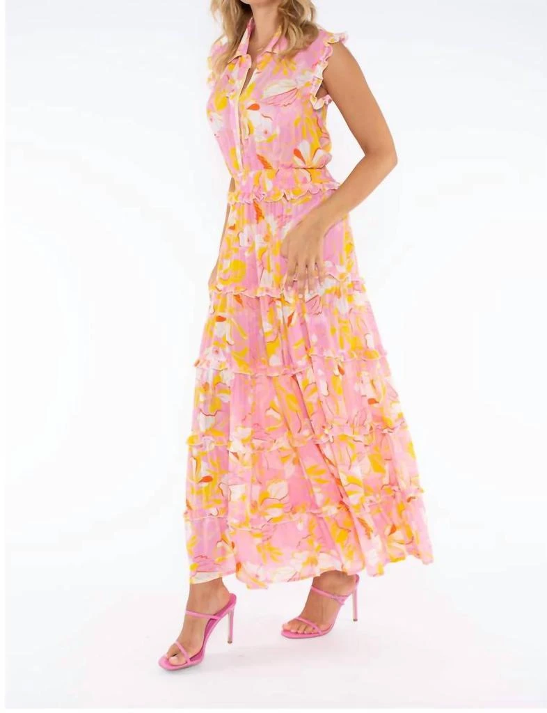 TAJ by SABRINA CRIPPA Clarita Dress In Pink Floal 3