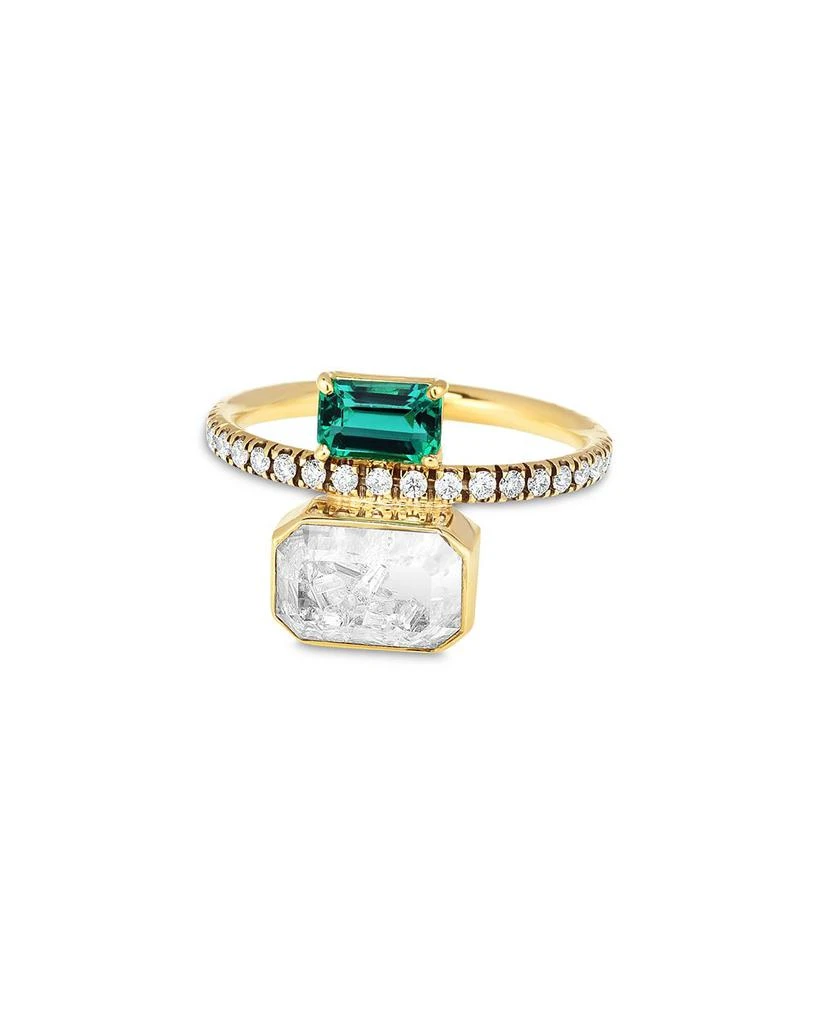 Moritz Glik 18K Yellow Gold Emerald 
Diamond Shaker Eternity Ring 1