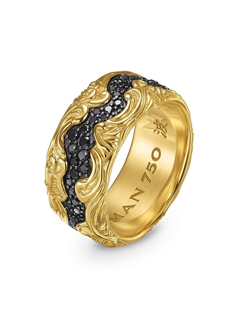 David Yurman Waves Band Ring in 18K Yellow Gold