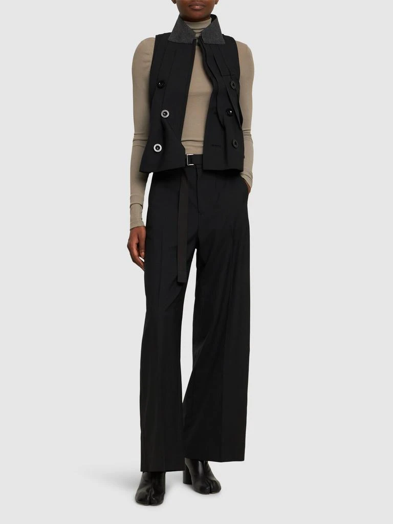 SACAI Belted Gabardine Wide Pants 1