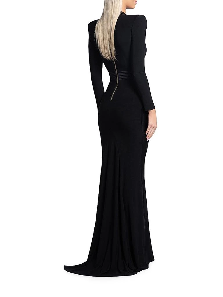 Zhivago Women's Battle Lines The Heiress V-Neck Gown - Grey - Size 4 Zhivago Women's Battle Lines The Heiress V-Neck Gown - Grey - Size 4