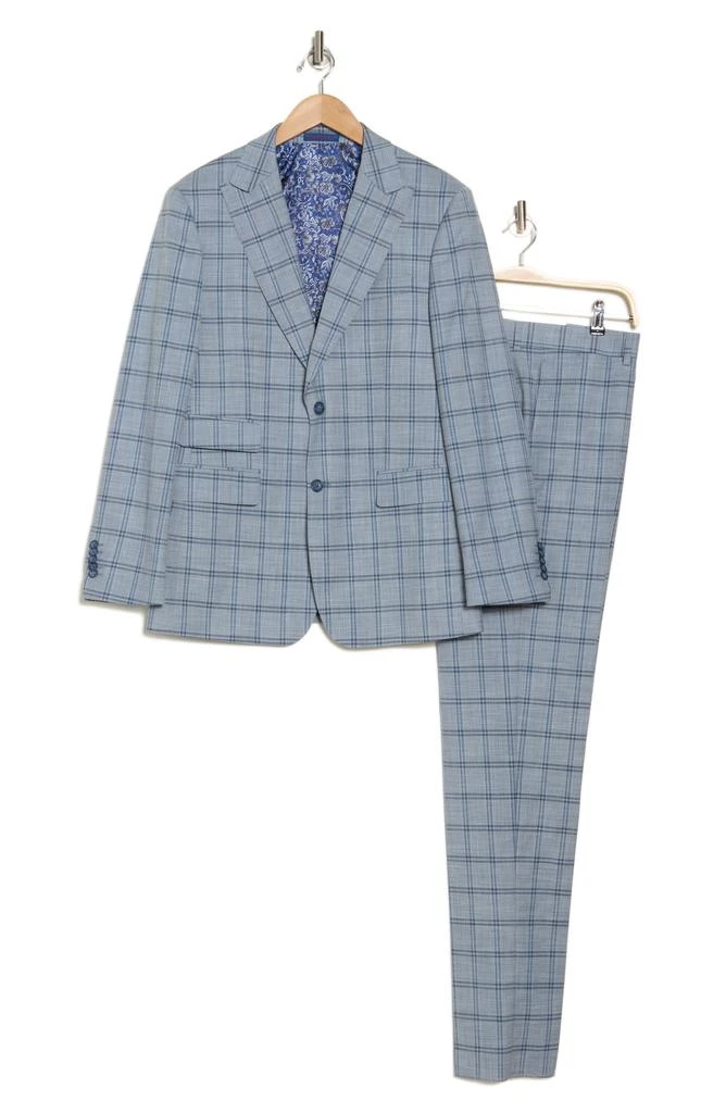 English Laundry Plaid Grey 
Blue Mélange Suit 3