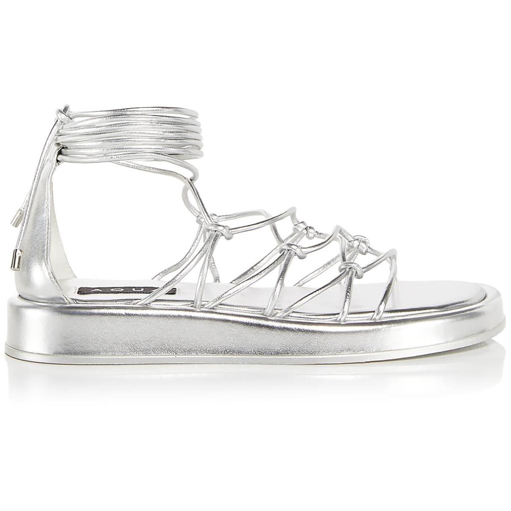 Aqua STARS Womens Patent Flatform Gladiator Sandals