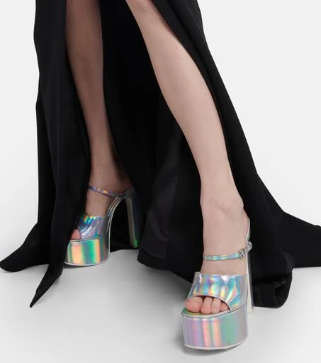 Valentino VLogo holographic platform sandals 4