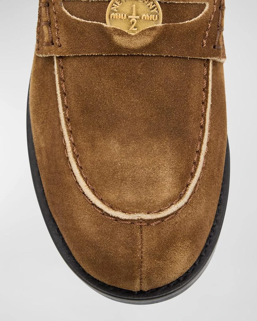 Miu Miu Suede Penny Loafers 7