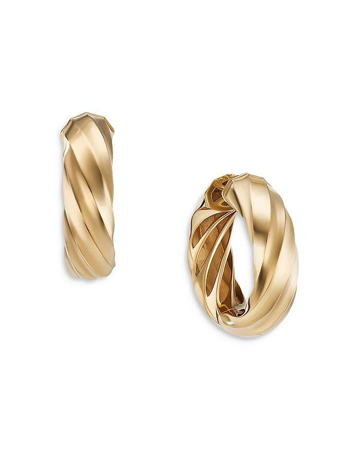 David Yurman Cable Edge® Hoop Earrings in 18K Yellow Gold, 28.9mm